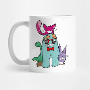 books and cats are a nerdy monsters best friend Mug